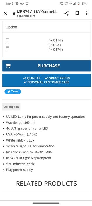 Lanterna UV MR974 quatro line