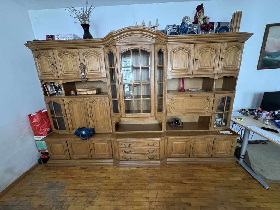 Biblioteca / mobilier living / lemn masiv stejar
