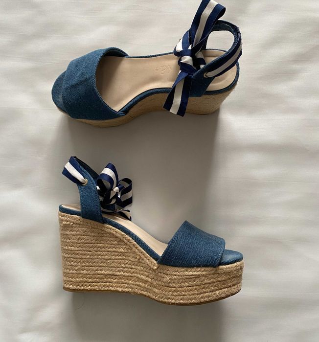 Sandale dama, Bershka, 38, denim