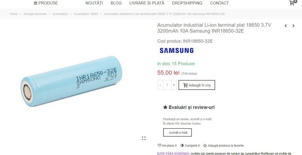 18650 SAMSUNG Acumulatori litiu 3200mAh baterie 24v 48v li-ion 3.7 3.6