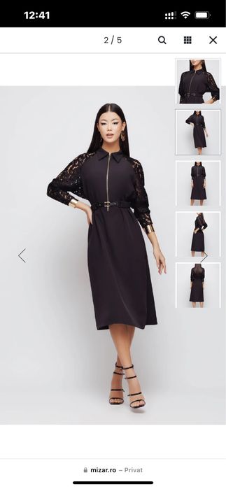 Rochoe midi neagra eleganta