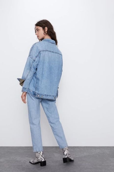 Geaca denim imblanita Zara
