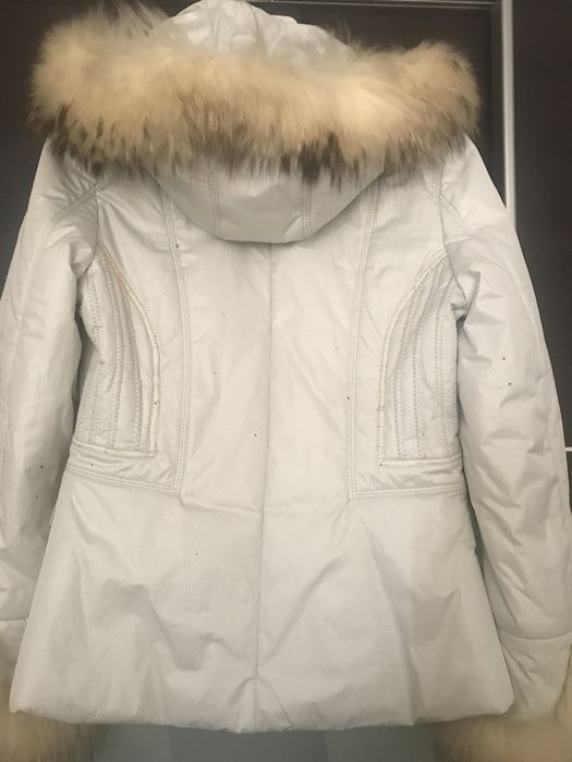 Дамско яке от естествен косъм бяло