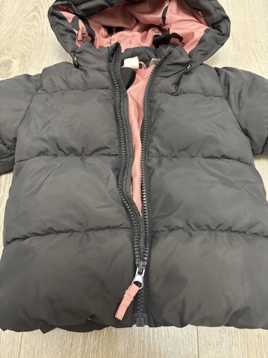 Топло тъмно сиво зимно яке H&M за момиче