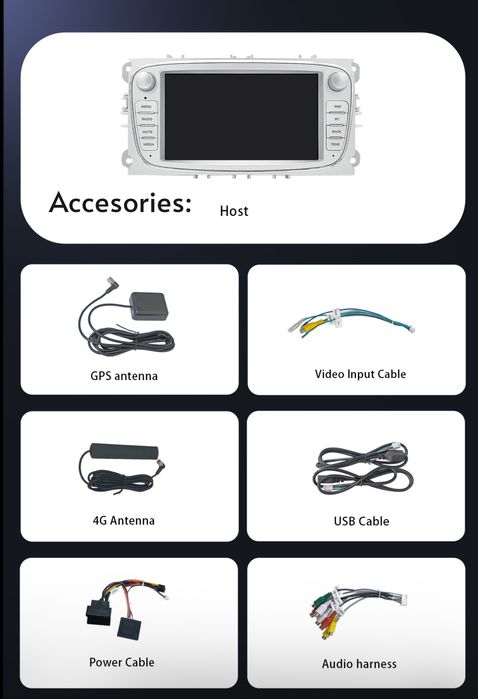 Navigație Android pt. FORD  Focus, Mondeo,Kuga,S-Max,C-Max(2008-2011)