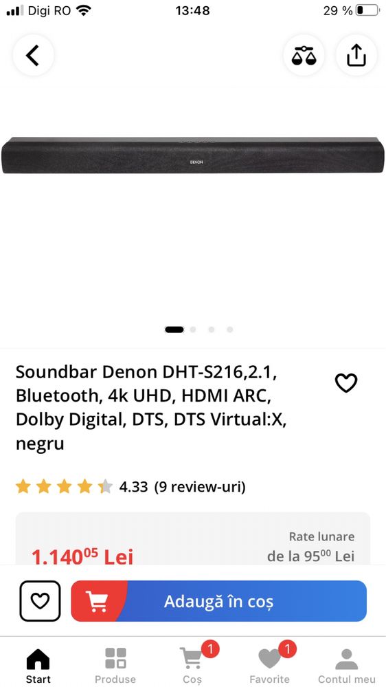 Soundbar Denon DHT-S216