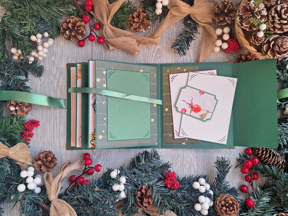 Коледен скрапбук албум "Коледен блясък" в зелено /48.20