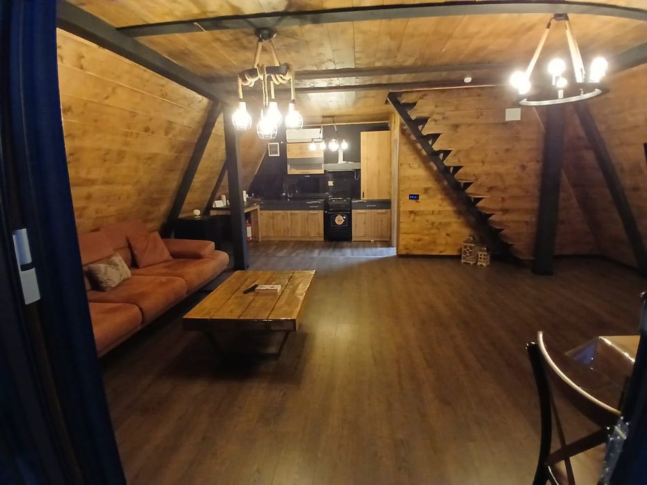 Cabană tip-a frame ciubăr/saună/foisor incalzit