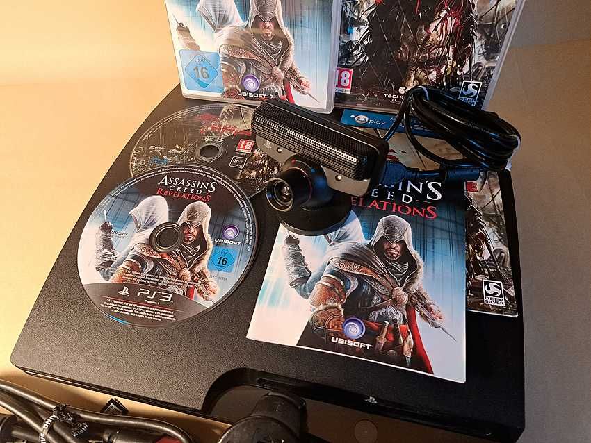 SONY PlayStation 3 PS3 slim BLACK 1000GB / 1TB, 1 controller +2 jocuri
