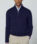 100% вълна Hackett London 1/4 Zip Wool Pullover ОРИГИНАЛ мъжки пуловер
