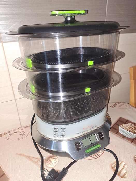 Aparat de gatit cu aburi Tefal VS400333 VitaCuisine Compact, 3 course