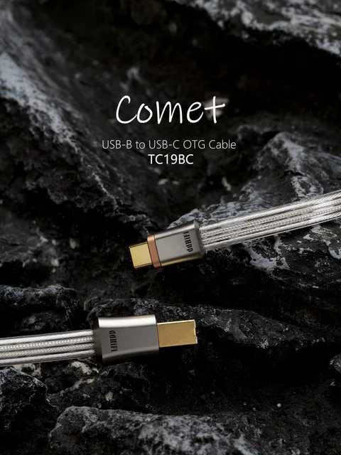 DD ddHiFi TC19BC (Comet) Cablu Silver USB-B to USB-C OTG Digital, 95cm