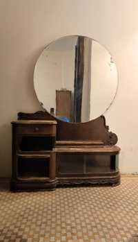 Corp vintage de lemn cu oglinda 120 x 166 x 36