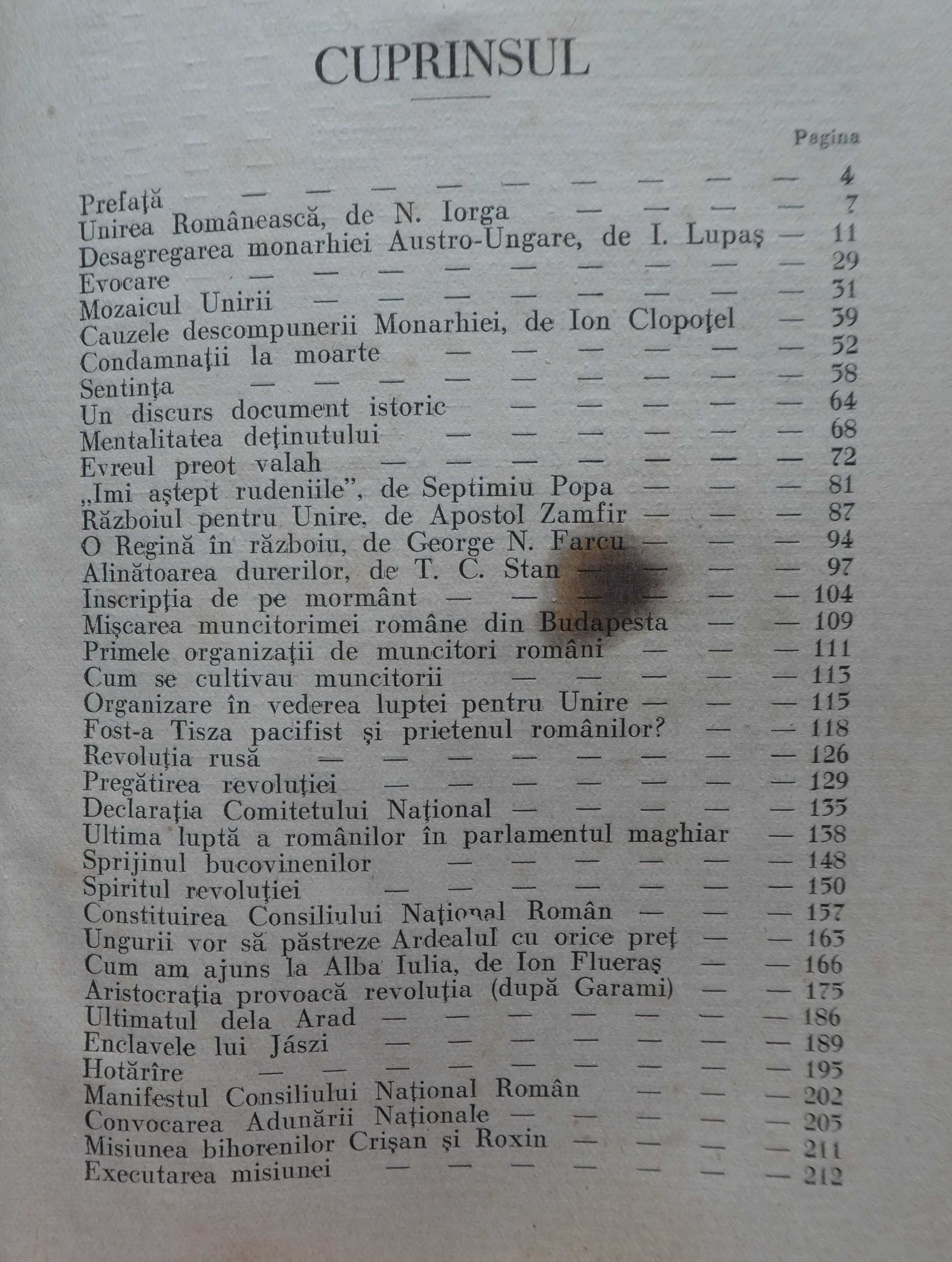 Albani , Douazeci de ani de la Unire , 1939 , ed. 1 cu autograf