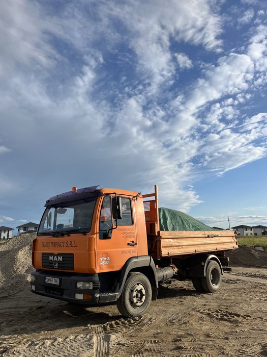 Transport nisip, balast, sort, piatra, margaritar, asfalt, pamant