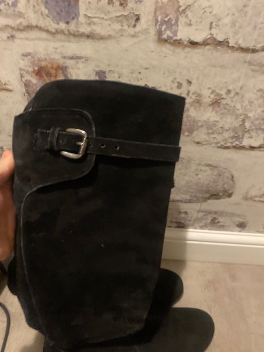 Дамски ботуши от естествена кожа и естествен велур