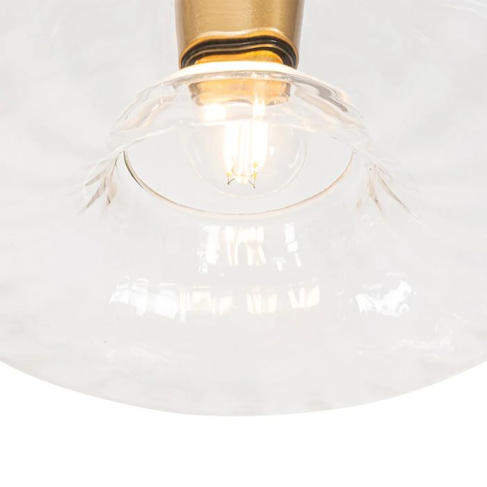 Plafoniera Art Deco aurie cu sticla, E27 - Ayesha