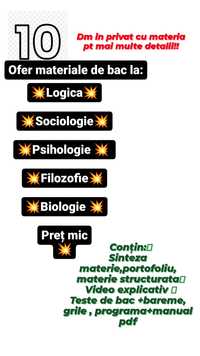 Ofer materiale bac logica sociologie biologie filosofie psihologie