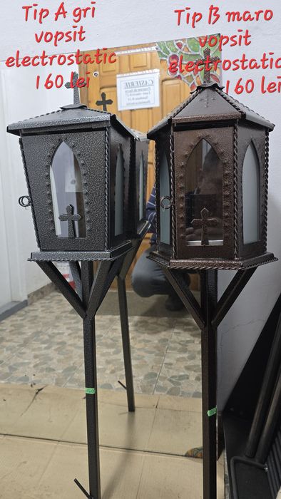 Felinare cimitir negre gri maro sau electrostatic vopsite