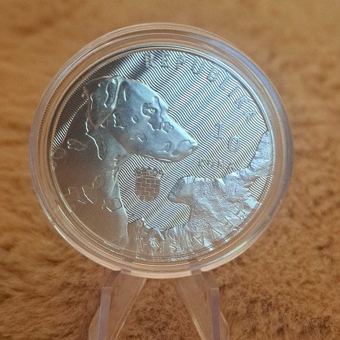 Сребърна монета Dalmatian Dog