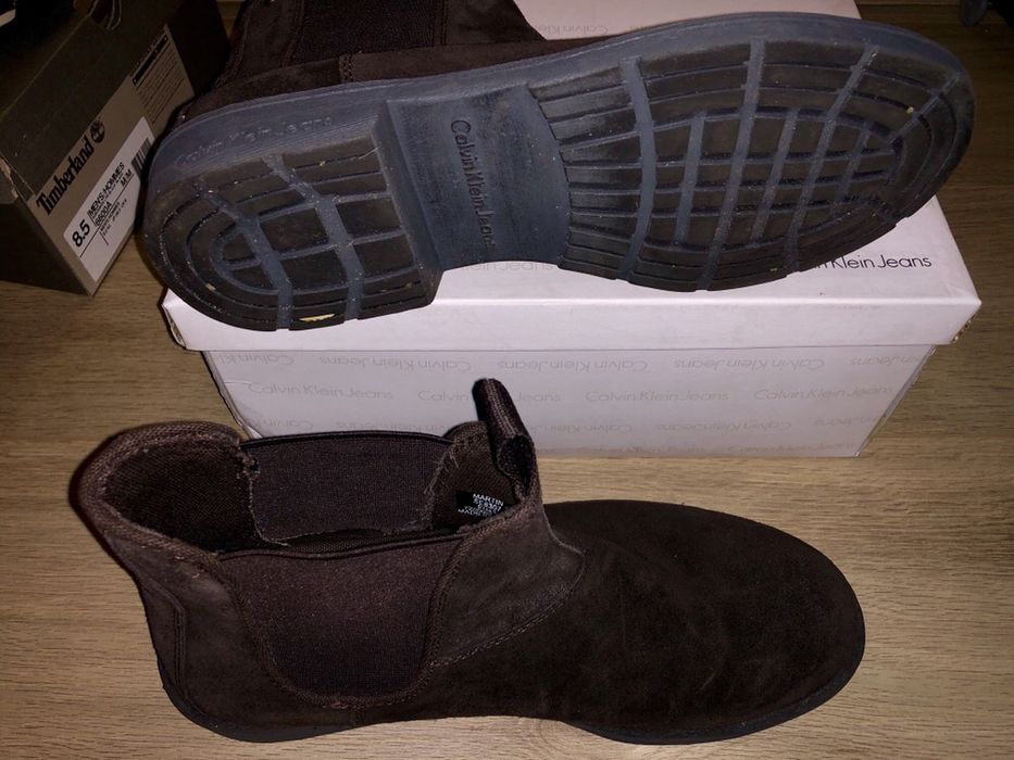 Ghete CK Calvin Klein Bocanci Piele Intoarsa 43 44 Iarna Originali Noi