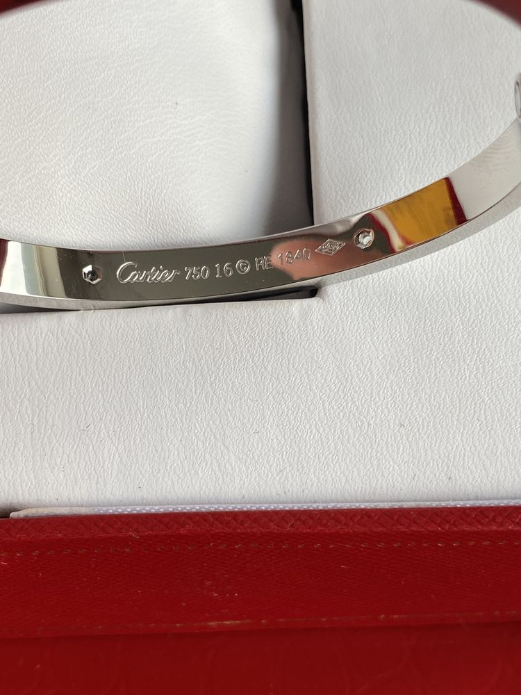 Brățară Cartier LOVE 16 Aur Alb 18K Diamond