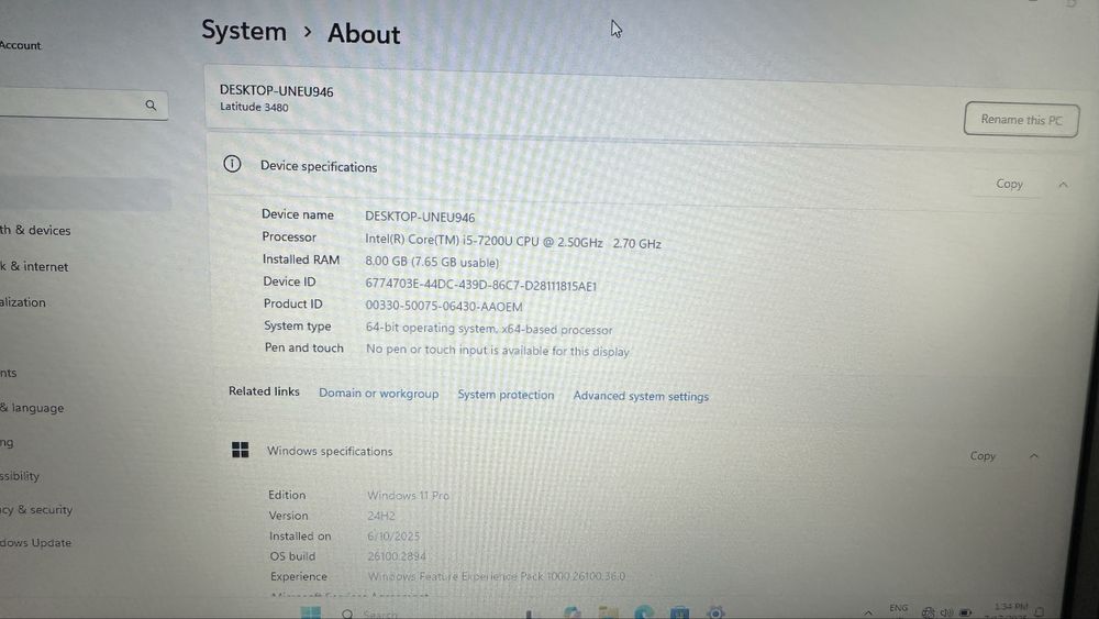 Лаптоп Dell Latitude 3480 /14” / Intel i5 / 8GB RAM / 256GB SSD