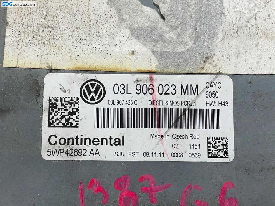 KIT Pornire ECU Calculator motor Continental Ceas Ceasuri Bord Cheie Chei CIP Imoblizator Volkswagen Golf 6 1.6 TDI 2008 - 2013 Cod 03L906023MM 5WP42592AA [L3007] [L3008]