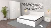 Dormitor Milano ALB NOU - Transport GRATUIT