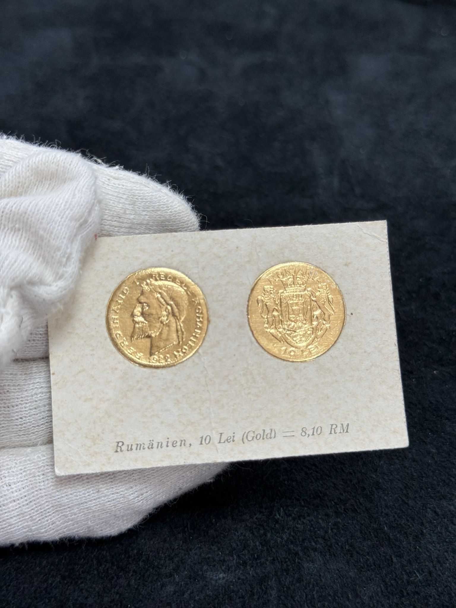 Carte poștală moneda 10 lei aur 1922 neemisa