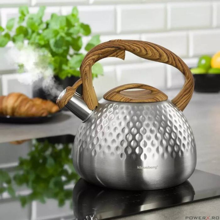 Fierbător tradițional cu fluier fabricat din inox, ceainic 2.8