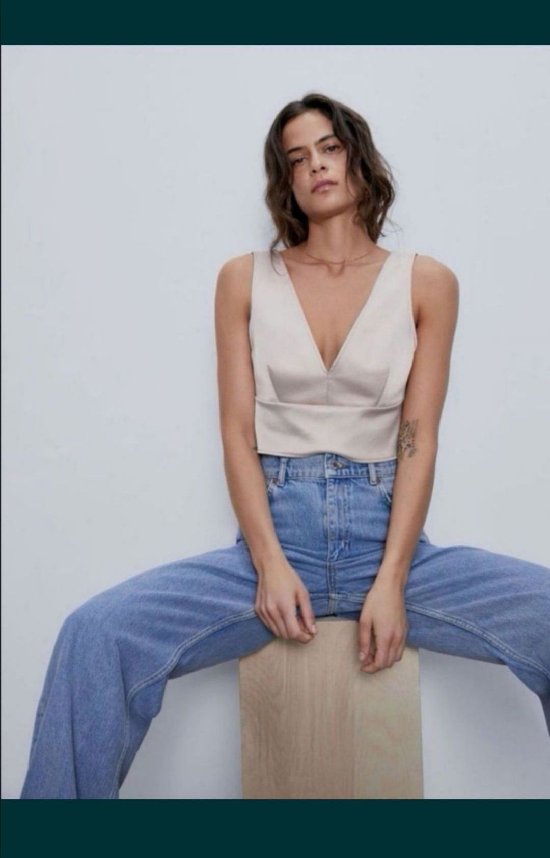 Top Zara satin (H&M Asos