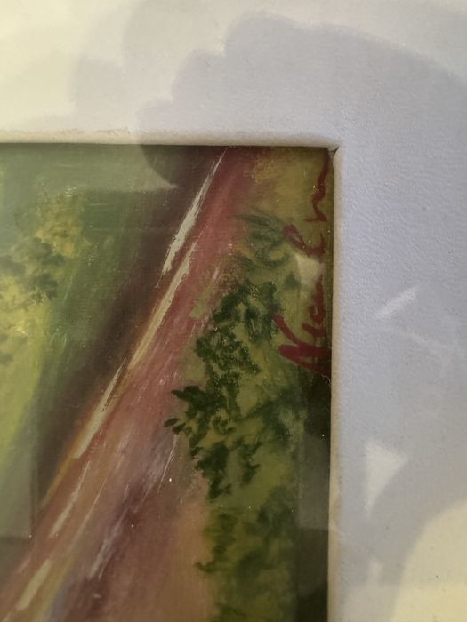 Tablou vechi ce ilustreaza o casa la tara