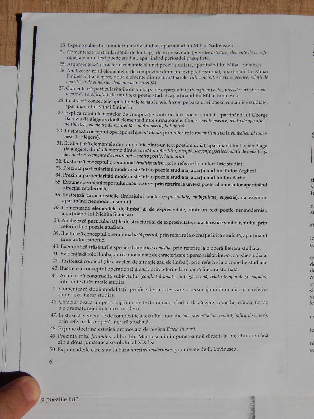 Subiecte rezolvate tip II proba orala limba romana BAC 2006 Croitoru