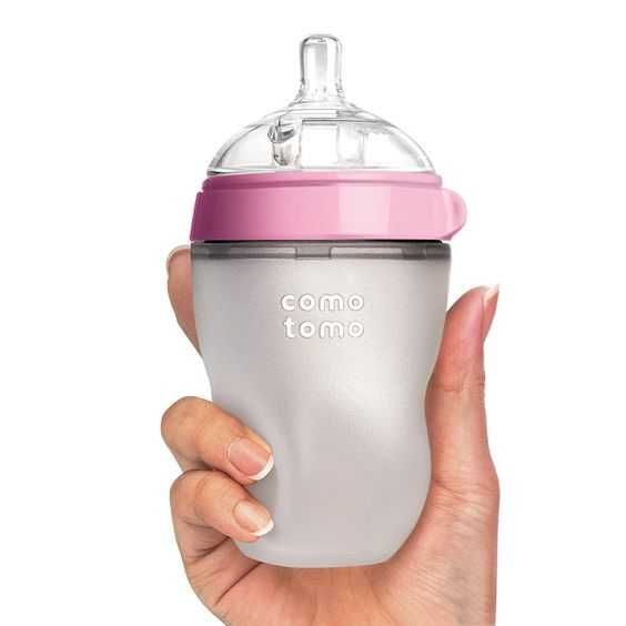 Comotomo бутылочка для кормления, 250 мл и 125 мл, розовый и зеленый