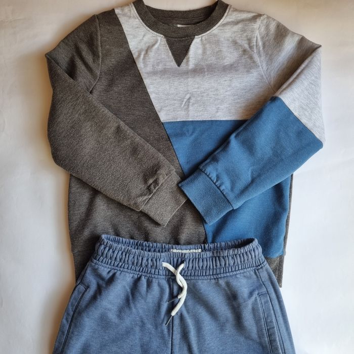 Спортно долнище Next в син цвят и блуза Name it, многоцветна, 122-128