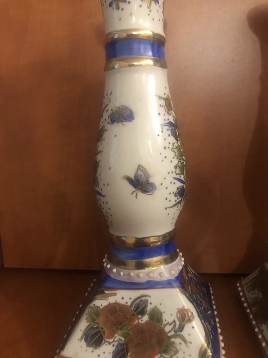 Pereche vase/sfeșnice porțelan  vechi, colecționari