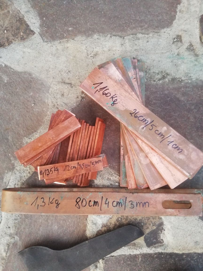 platbenzi din cupru .bara	diam.90-60- 15-9 mm