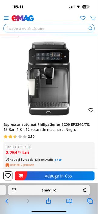 Espressor automat Philips cu extragarantie nou