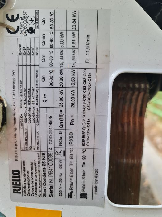 Centrala termica Riello START condens 25 KIS., cu defect