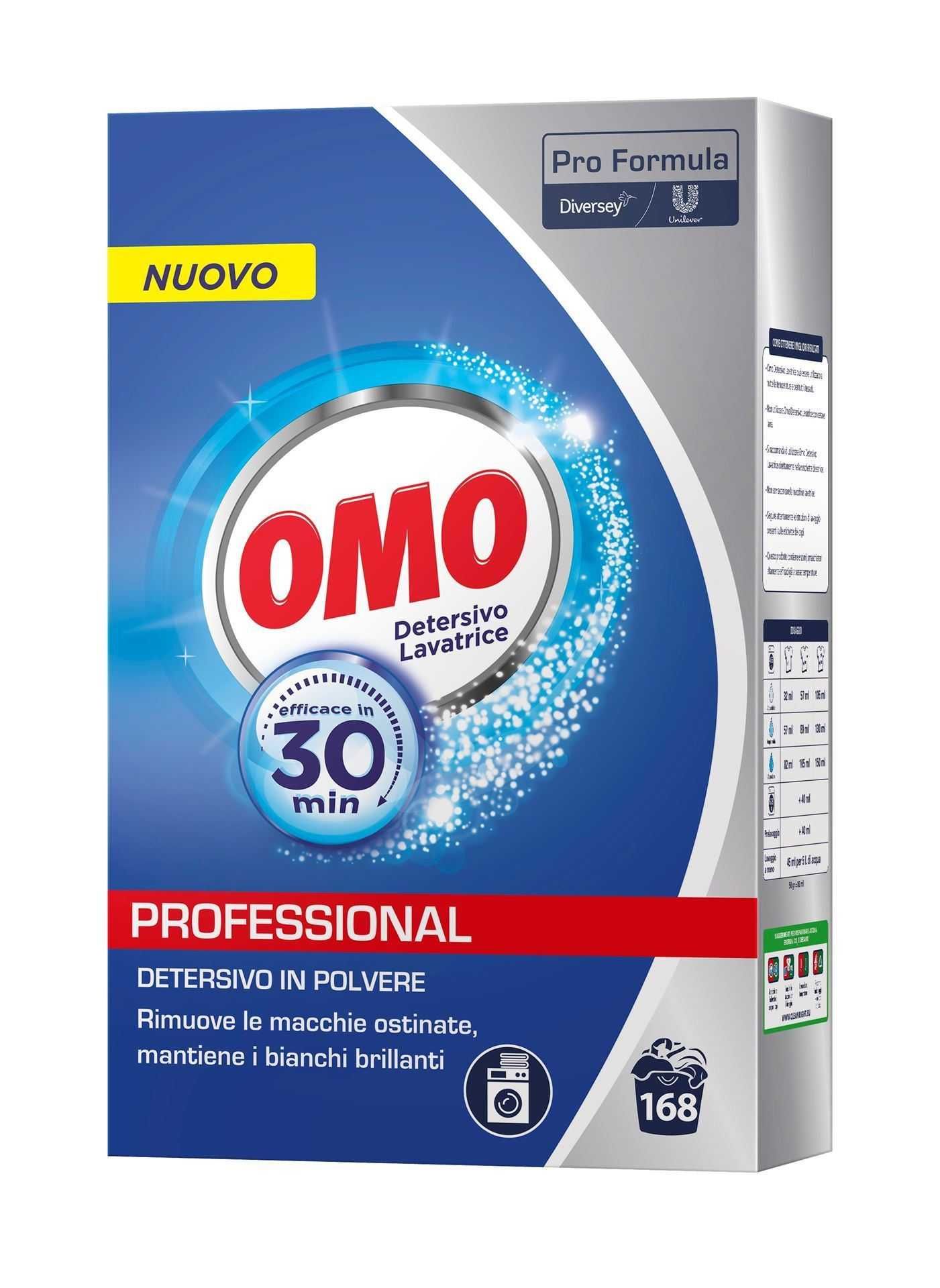 сух прах OMO PROFESSIONAL за бяло с белина 168 перал 8,4кг внос ИТАЛИЯ