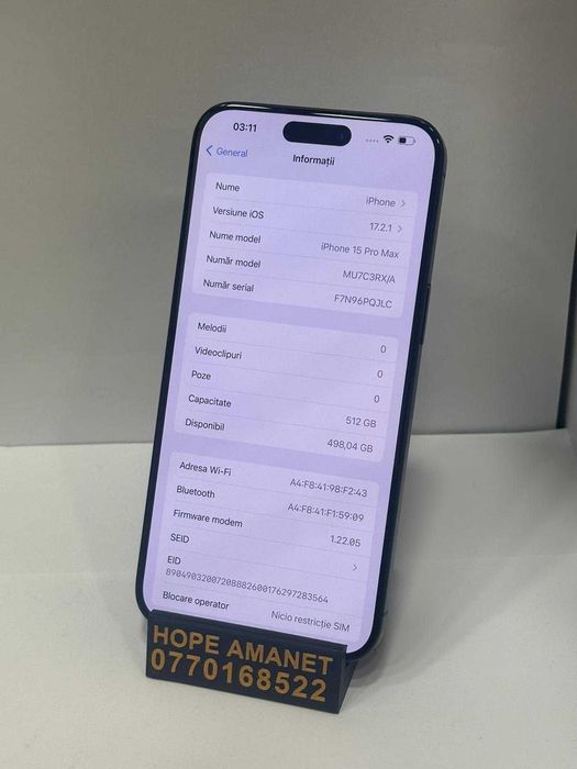 HOPE AMANET P1 - iPhone 15 Pro Max / 512 GB 89 % BATERIE #36642