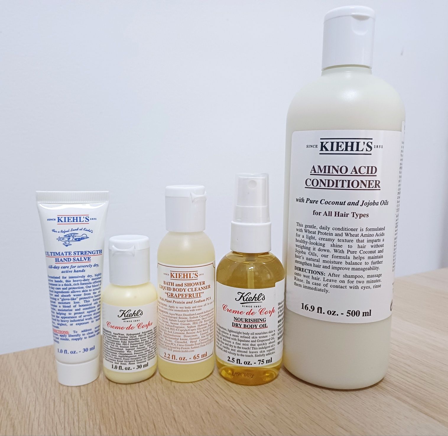 Set Kiehl's păr corp hidratare ulei cocos jojoba vanilie migdale cadou
