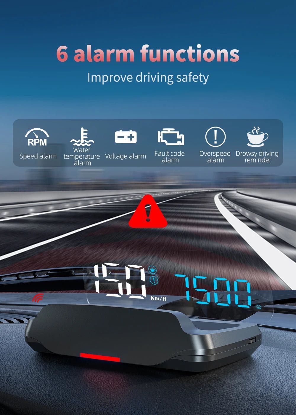 Car OBD HUD Head Up Display Speedometer