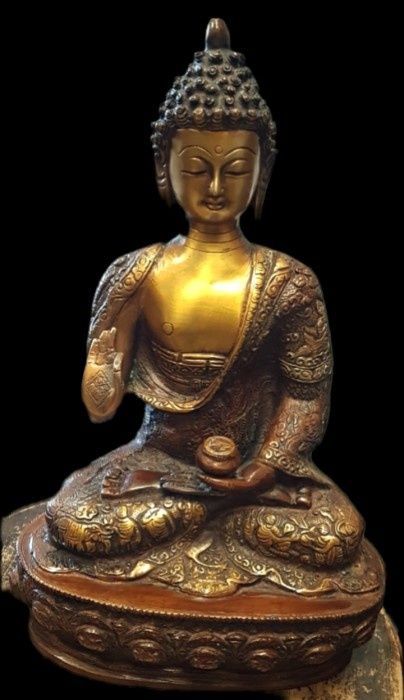 Sculptura Budhha bronz masiv de dimensiuni impresionante piesa cu o lu