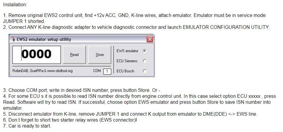 BMW ews емулатор EWS2 EWS3.2 bmw E34 E36 E38 E39 E46