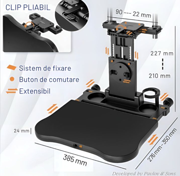 Suport masuta laptop auto reglabil extensibil