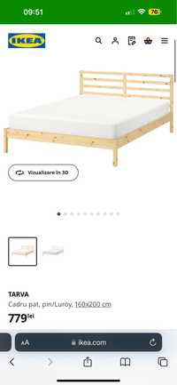 Pat ikea Tarva cu somiera inclusa