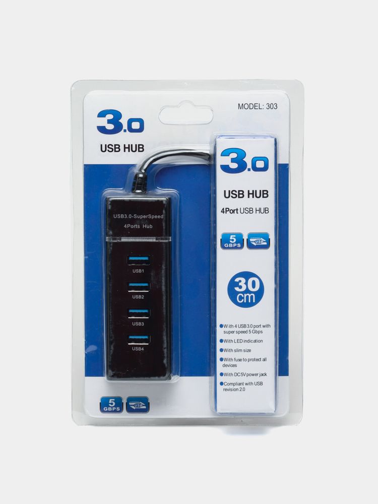 Разветвитель портов USB Hub USB 3.0 4 Ports