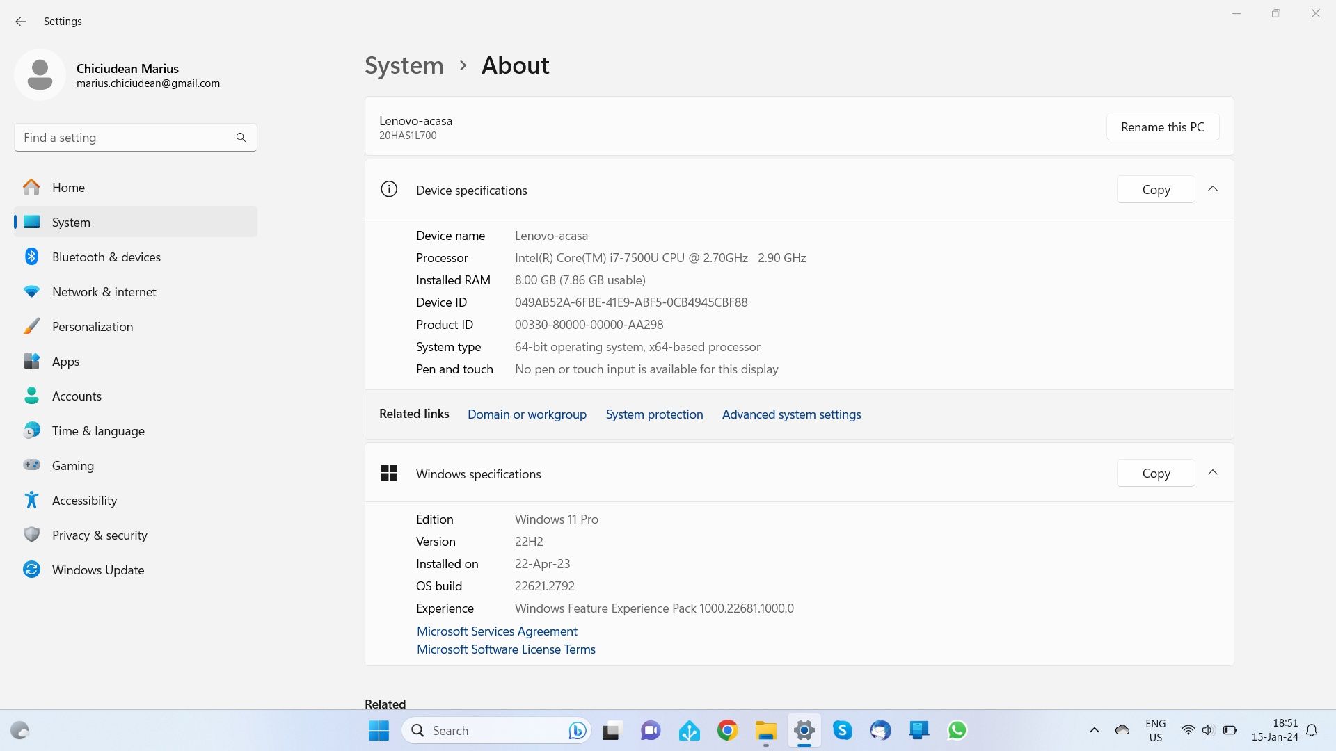 Lenovo T570 i7-7500U 2,9GHz, RAM 8Gb, SSD 256Gb